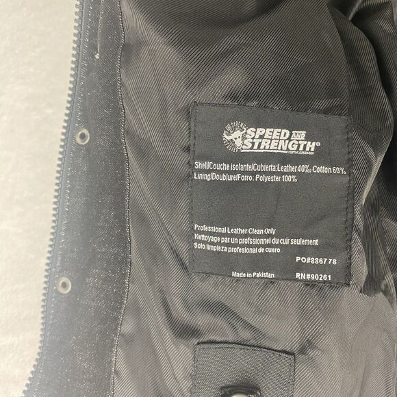 Speed Strength Motorcycle Jacket Womens Small Black Leather Cafe Racer Biker - Picture 11 of 13